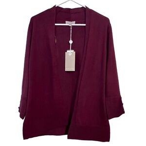 Evolution by Cyrus Women’s maroon cardigan size Small and Medium NWT